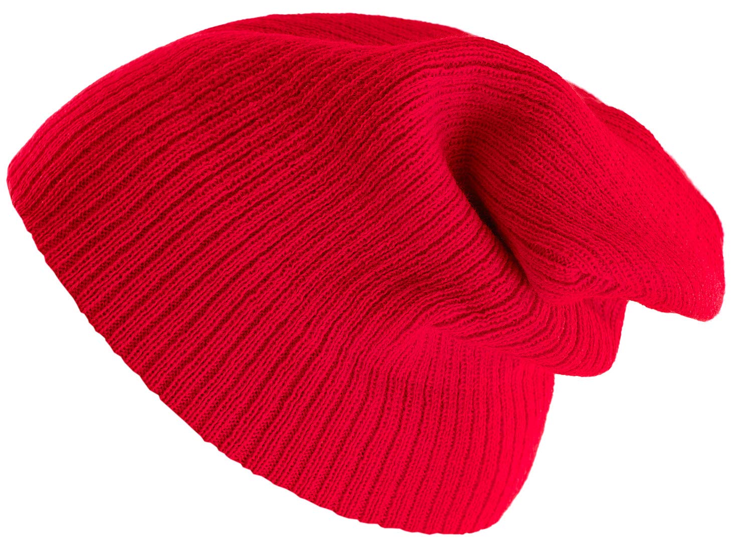 4sold Unisex Slouch Winter Beanie Hat Plain Beanie Ski Winter Hat Design in UK (Red)