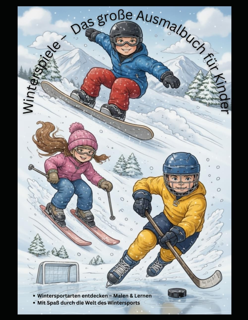 Winterspiele - Das große Ausmalbuch für Kinder