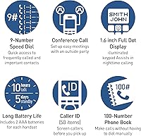 Vista 6 de Panasonic KX-TGD810B - Teléfono inalámbrico con bloqueo de llamadas avanzado, identificación de llamadas bilingüe, pantalla grande de alto