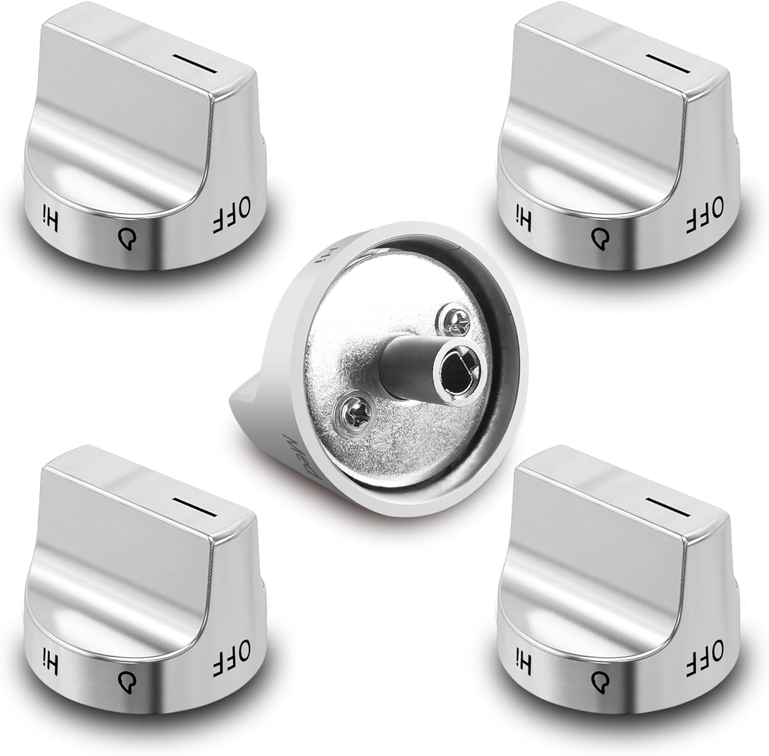 (5Pcs) W11239985 Gas Stove Knobs Replacements Compatible with Whirlpool WFG525S0HZ1 WFG550S0HZ0 WFG525S0HZ0 WFG525S0JV0 WFG535S0JV1, Range Oven Knob Replace Part PD00061875 AP6333411 PS12578779