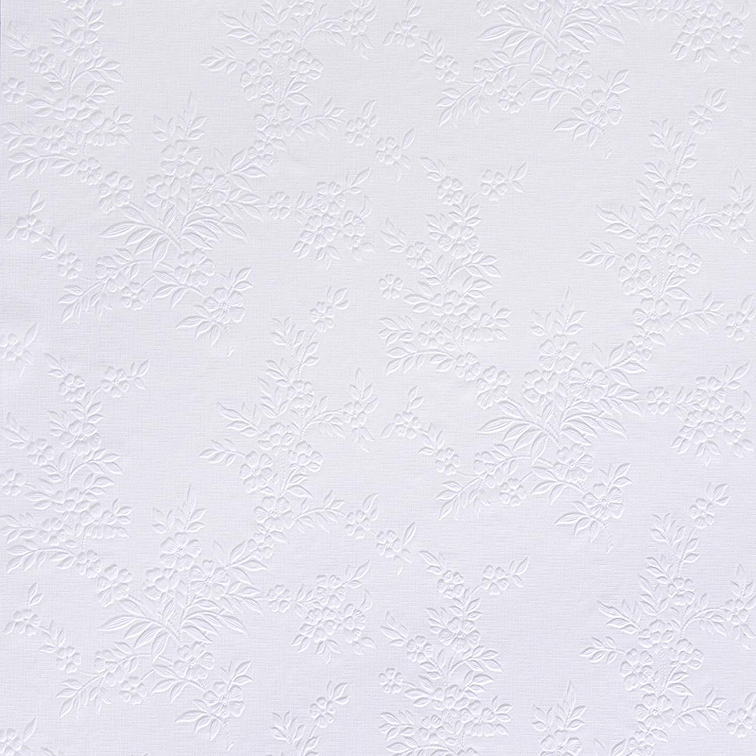 Flower Wallpaper Paintable Luxury Embossed Vinyl Easy Apply Portland 5010131073120