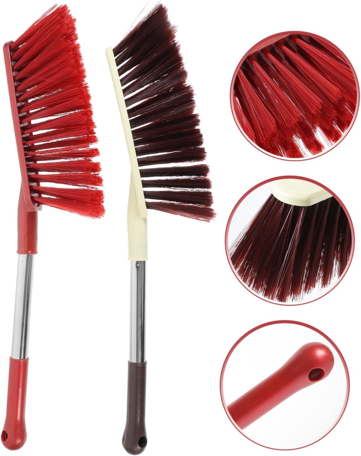 Cabilock 2pcs Stainless Steel Hand Dusting Brush Large Long Handle Cleaning Brush for Home Multi-Functional Bed and Hat Dusting Soft Bristles for Effective Dust Removal