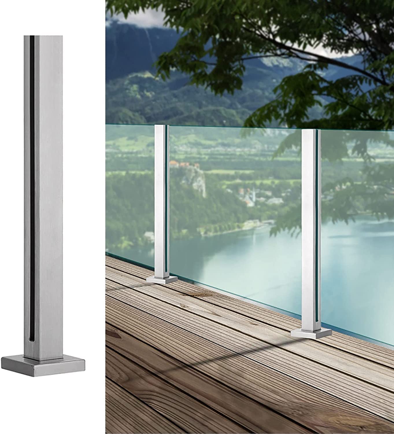 Poteau de garde-corps en verre pour sublimer la vue de votre terrasse de jardin