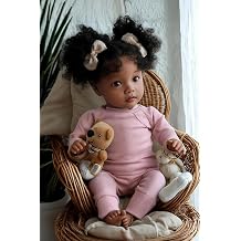 JIZHI Reborn Baby Dolls Black Girl 20 Inch Soft Body Gift for Kids 3+