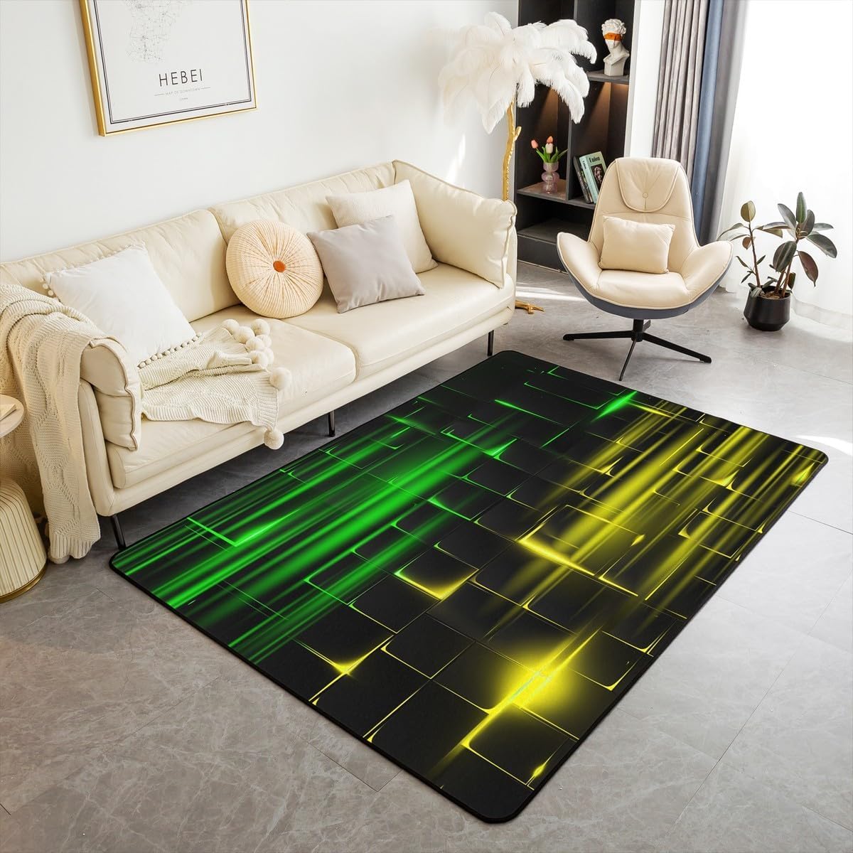 Alfombra De Sala De Estar Súper Suave, 3D, Alfombras Impresas para Habitaciones, En Casa, Espacio Decorativo, Sofá, Alfombras, 160 X 200 Cm-63792922279576