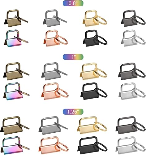 Miniatura 7 de Juego de accesorios de llavero de 8 colores para llavero, llavero y fabricación de llaveros