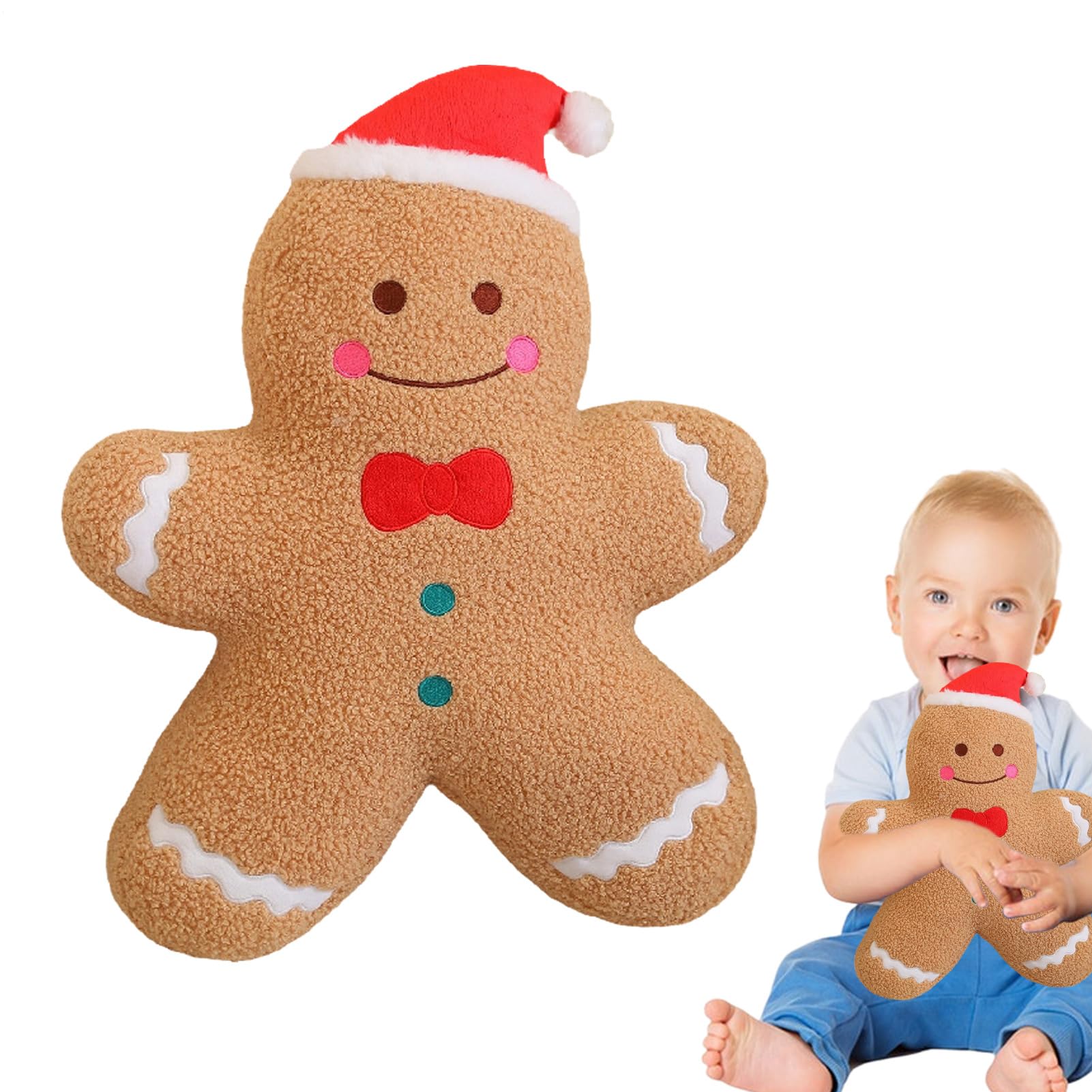 Coussins de Noël bonhomme en peluche douce le cadeau idéal pour dortoir et chambre