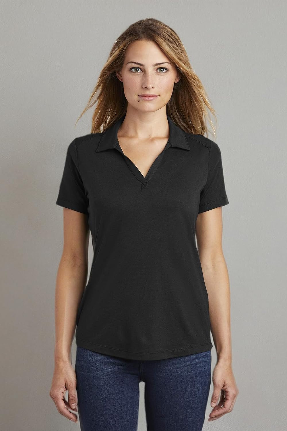 SPORT-TEK Women's PosiCharge Tri-Blend Wicking Polo | Ladies Collared Short Sleeve Shirt, Slim Fit Top for Casual Wear