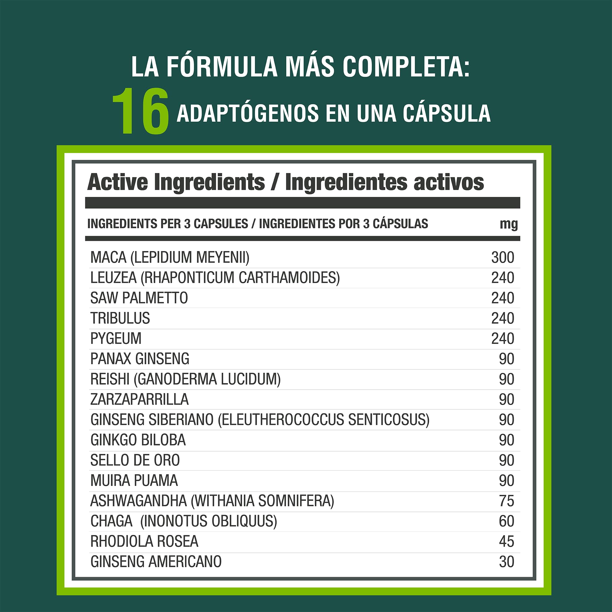 Adaptoheal Menheal - Adaptógenos para la Testosterona - 90 Cápsulas | Con maca negra, tríbulus, saw palmetto, ginkgo y ashwagandha, para el hombre, vegano, sin gluten, laboratorio español