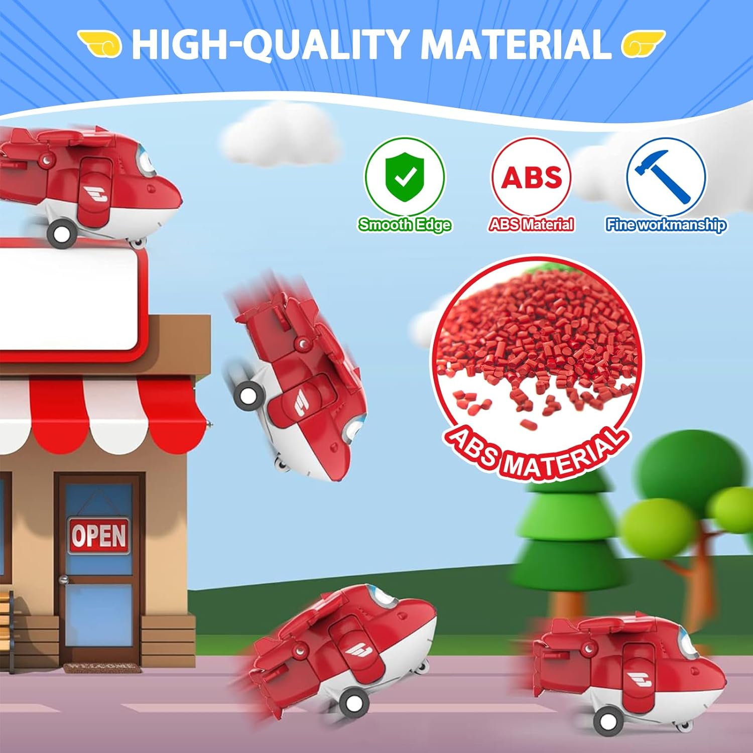 Super Wings 2" Transform-A-Robots 4 Pack Jett, Paul, Mira, and Grand Albert, Airplane Toys Mini Action Figures, Transformable Toys for 3+ Years Old Boys and Grils