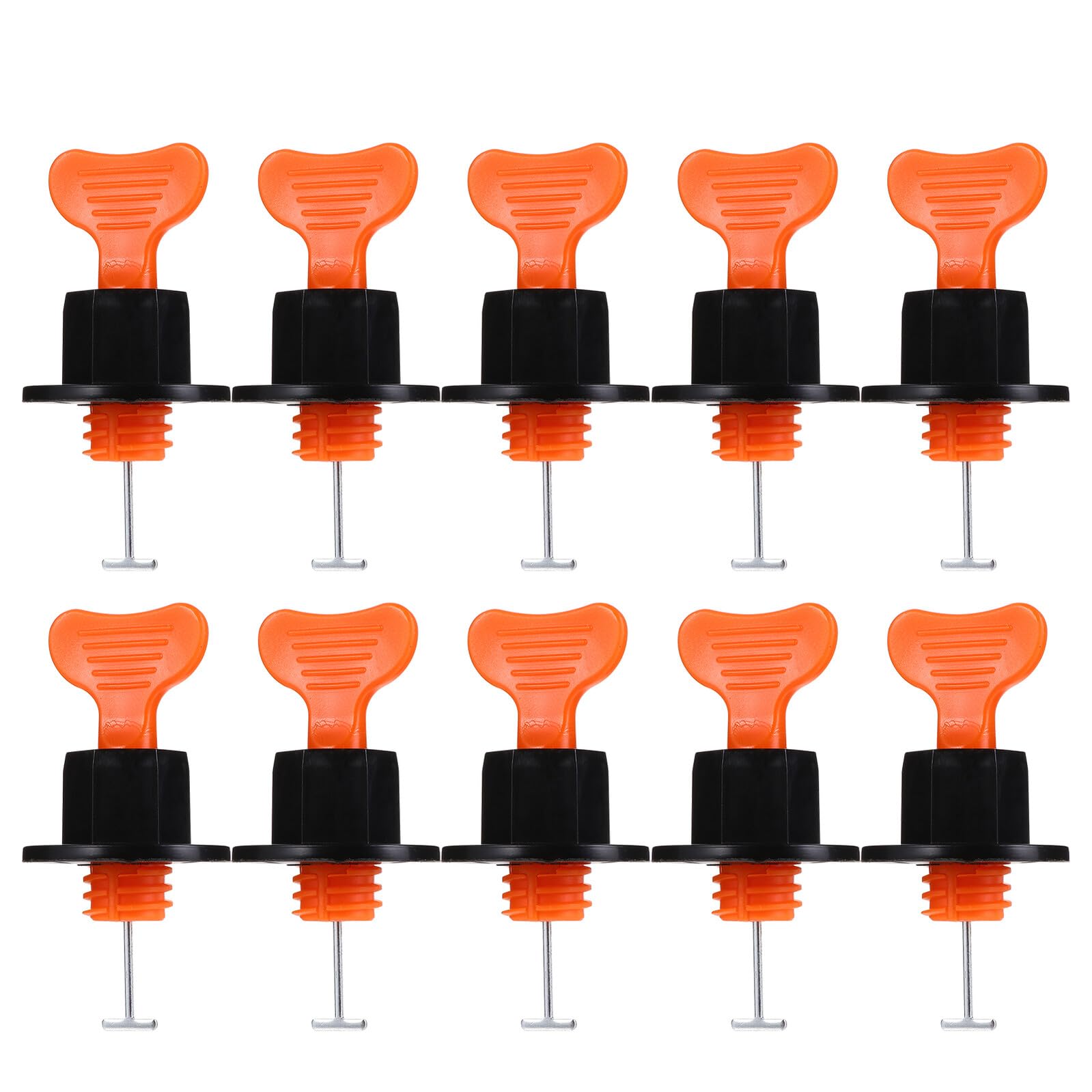 DOITOOL Système de Nivellement de Carrelage Kit 100 Pièces Réutilisable et Résistant à L'usure en Plastique Noir Réduit de Ponçage Accessoires pour Murs et Sols
