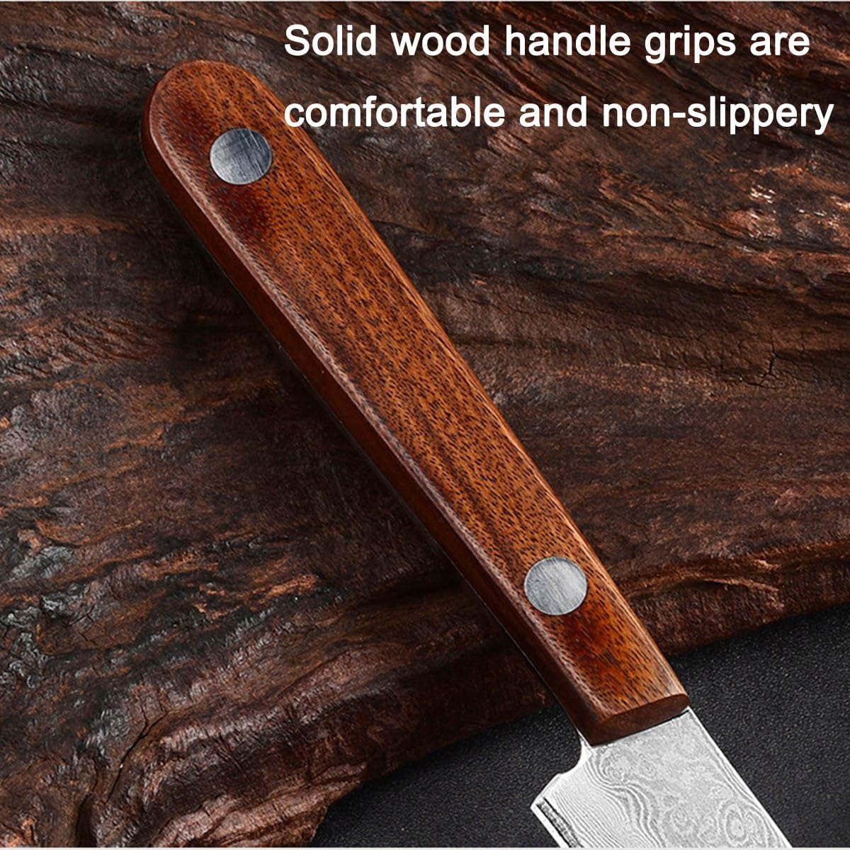5 inch Steak Knives Set of 6,Non-Serrated Steak Knives with Wood Handles,67 Layers Forged Damascus Steak Knife Set with Gift Box,Ultra Sharp