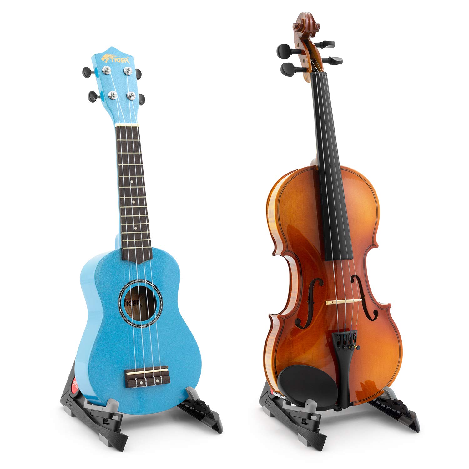 Tiger UAC21-BK Support Ukulélé Pliable Portable Universel - Idéal Pour Ukulélé, Mandoline, Violon Et Banjo