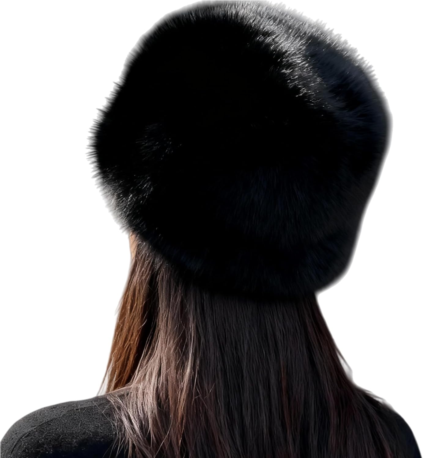 Upgraded Soft Fluffy Winter Bucket Hat for Women Warm Faux Fur Fisherman Cap Cozy Cold for Winter, Black