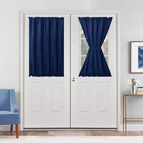 Miniatura 139 de Hiasan Cortinas para ventana de puerta delantera, bolsillo para barra, cortina de privacidad semitransparente para puerta francesa, 1 panel