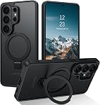 BENTOBEN pour Samsung Galaxy S25 FE Affaire Samsung S25 FE Coque de téléphone avec Kickstand invisible,[Wireless Charger Compatible] Support magnétique réglable Translucide Matte Shockproof S25 FE Affaire, Deep Purple