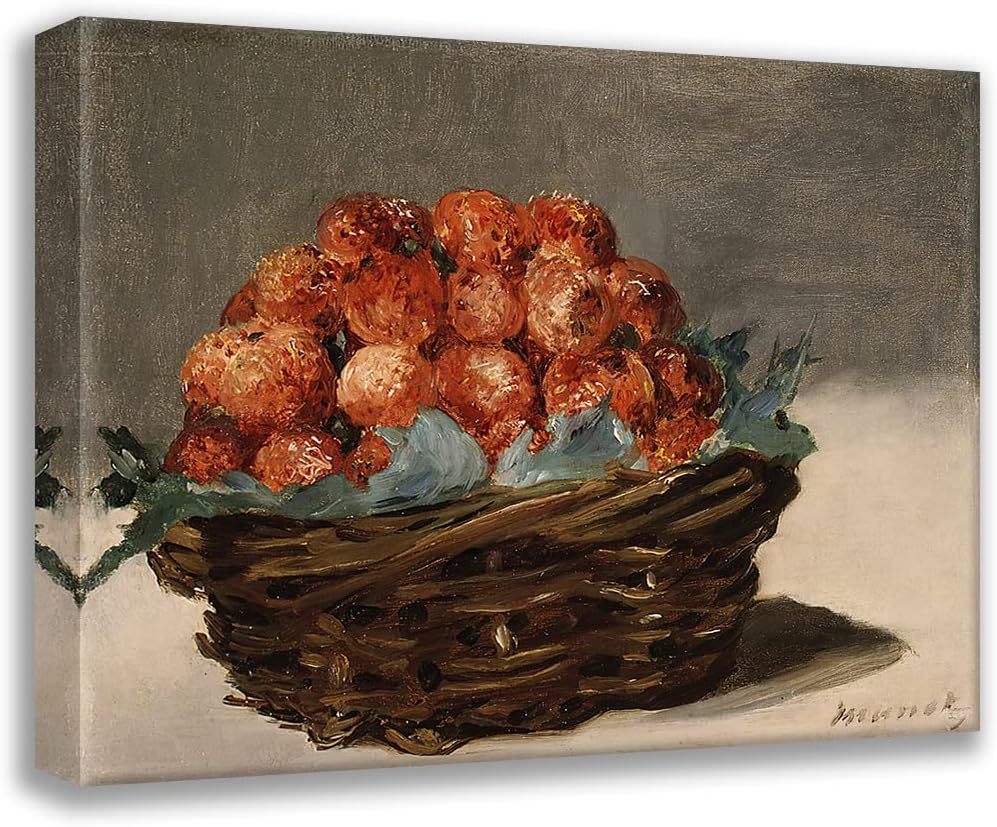 ArtDirect Édouard Manet 24x19 Gallery Wrapped Canvas Museum Art Print Titled: Strawberries (ca. 1882)