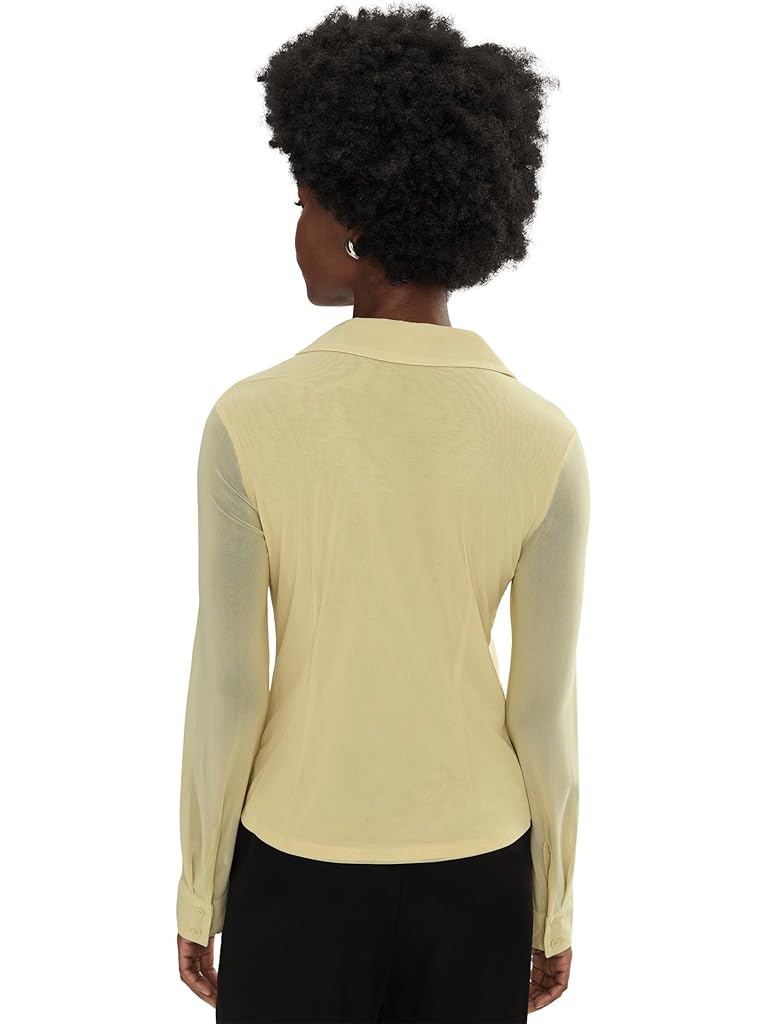 White Sanctuary FITTED MESH BUTTON DOWN