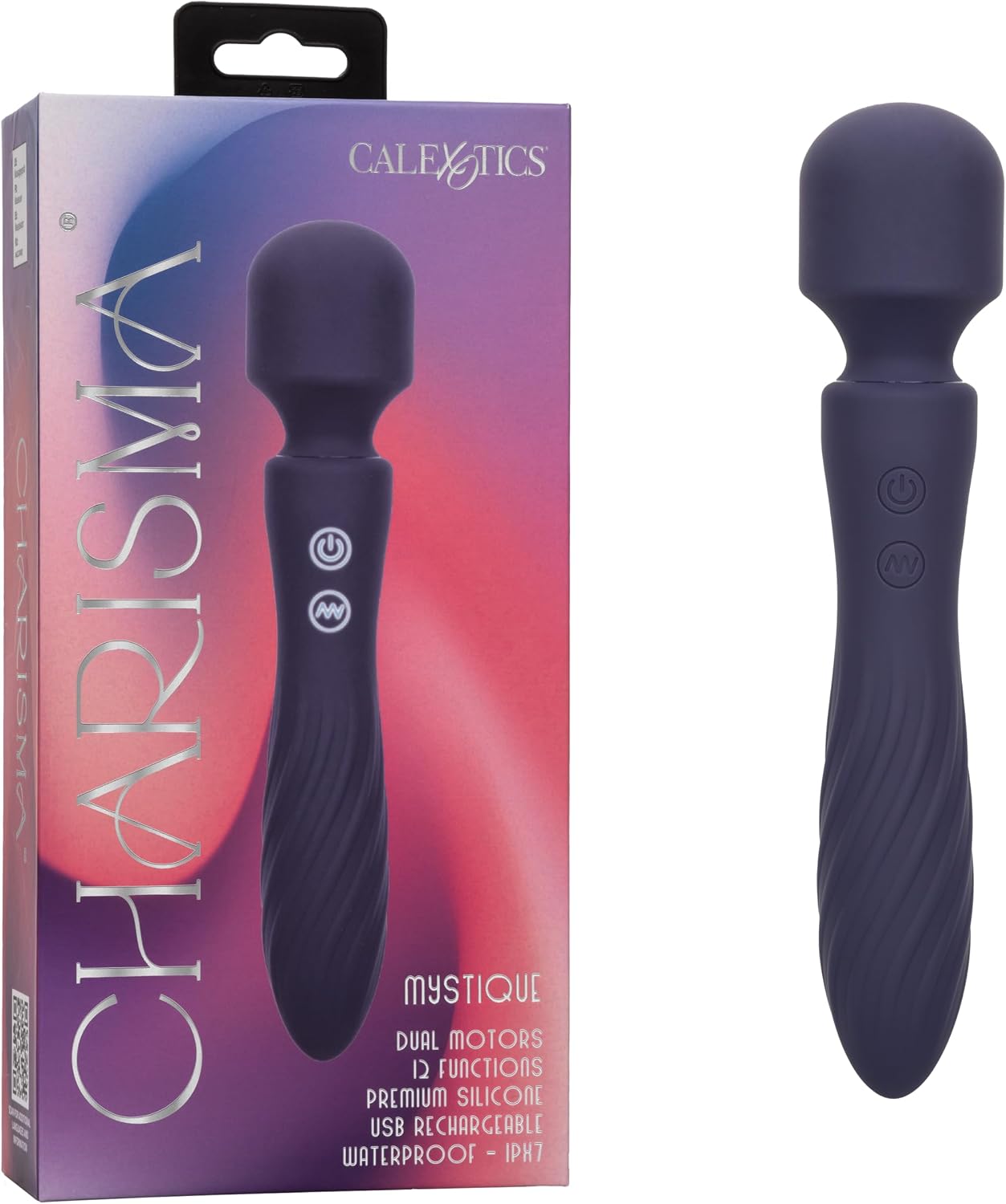 CalExotics Charisma Mystique 12 Modes Rechargeable Waterproof Silicone Vibrator Wand Massager with Flexable Head - SE-2099-25-3