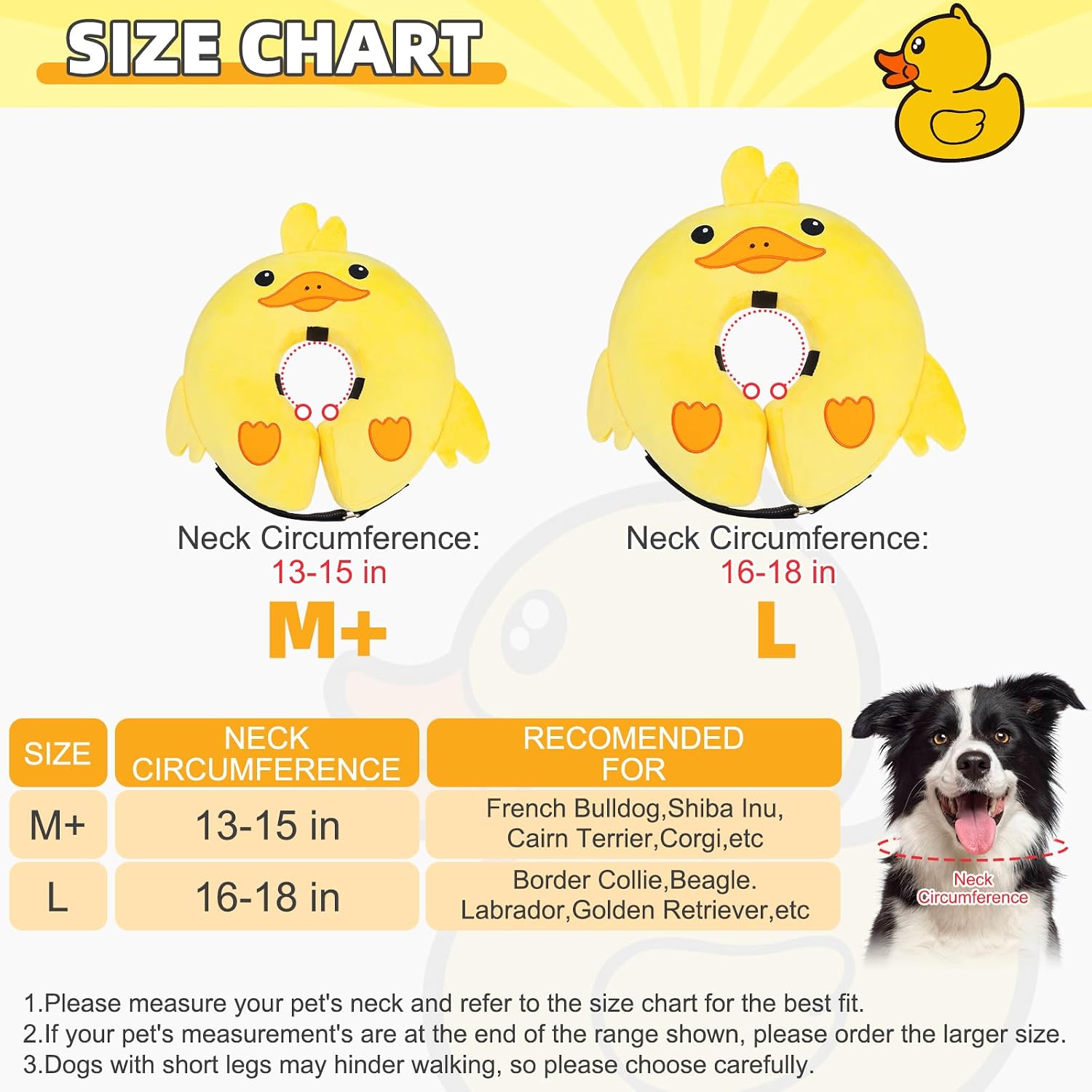 KOOLTAIL Inflatable Dog Cone Collar Alternative After Surgery, Duck M+ image 2