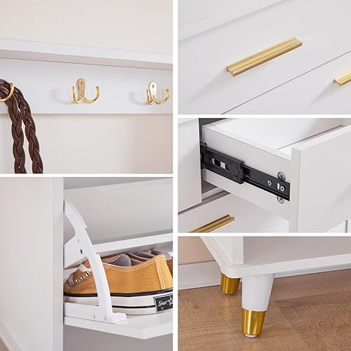 Miniatura 5 de Armario de entrada para dormitorio, armario de almacenamiento de zapatos de entrada, organizador de zapatos, cajones extraíbles y abatibles y 12