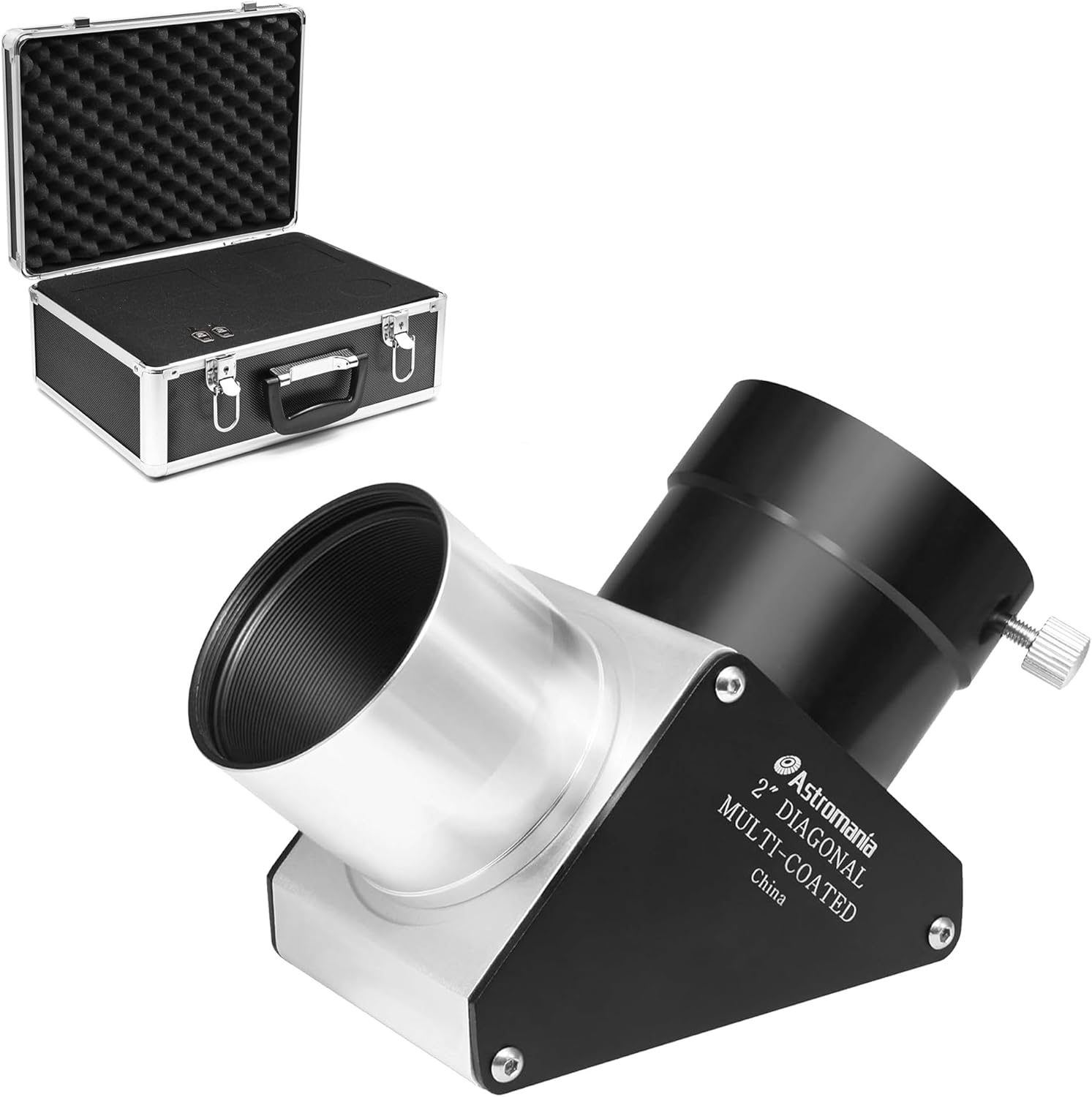 Astromania 2 Inch Telescope Carry Case - Bundle with - 2" 90-Degree Mirror Diagonal with 93%