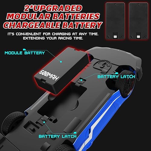 Miniatura 10 de Coche de control remoto RC Drift Car escala 116 4WD RC Car con luces LED 2.4GHz 17.4 mih RTR de alta velocidad de carreras de juguete deportivo para