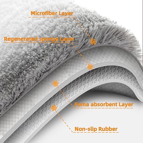 Miniatura 3 de Alfombra de baño antideslizante de 20 x 32 pulgadas, de microfibra, color liso, extragruesa, suave y peluda, absorbente, lavable a máquina,