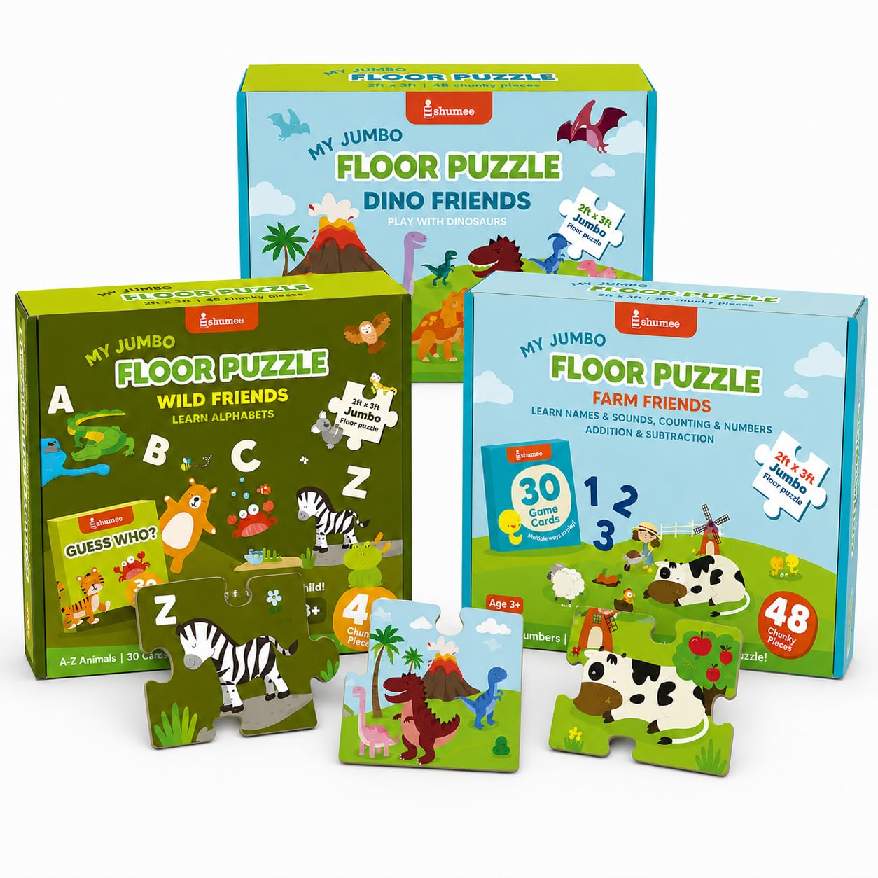 Shumee Combo of 3 Fun & Educational Puzzles for Kids | Engaging Learning | Jumbo Jigsaw Floor Puzzles for Kids Age 4+ Years | Educational Puzzle | Animal Toys for Kids Age | Gifts for Kids-image-32