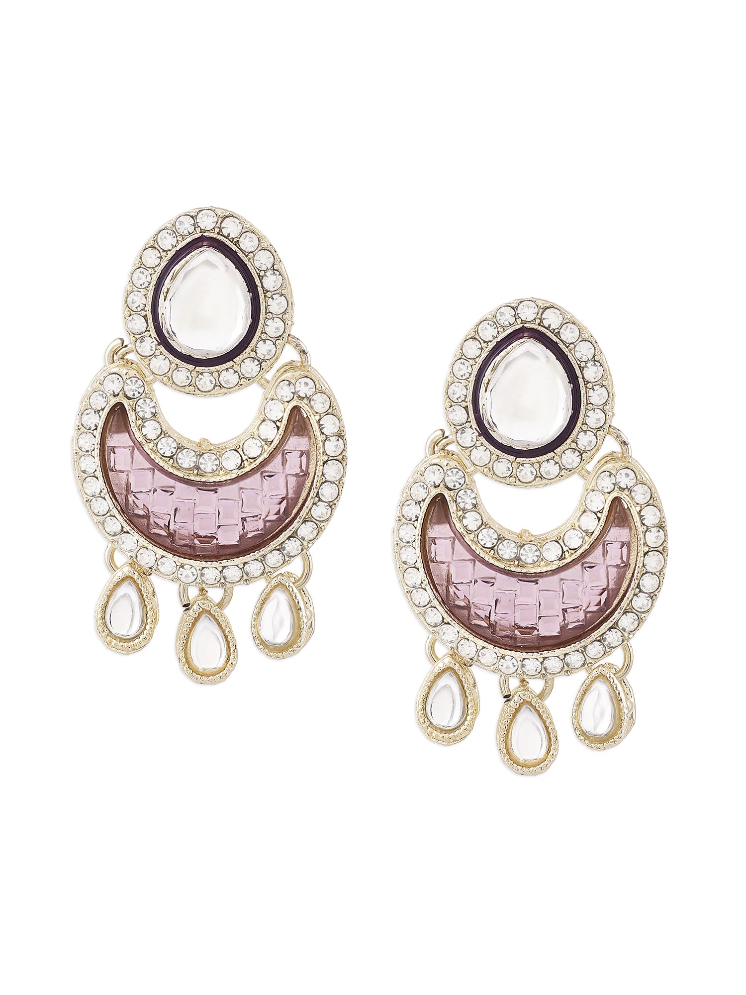 Zaveri Pearls Purple Austrian Diamonds & Kundan Drop Earring For Women-ZPFK16679 (B0CKL9X9ZD) Amazon Price History, Amazon Price Tracker