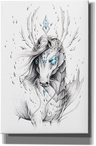 Epic Graffiti JoJoesArt - Lienzo decorativo para pared, diseño de caballo de mar, 12 x 18 pulgadas