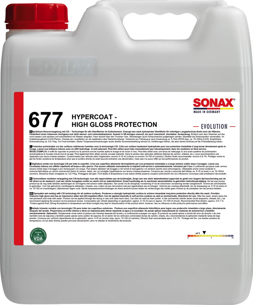 Sonax Hypercoat lustrant carrosserie haute brillance protection Evolution 10 l - 2