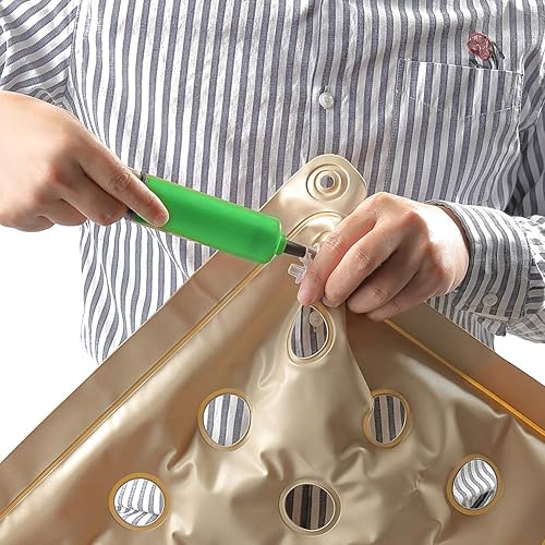 Miniatura 5 de Cojín de asiento inflable portátil para silla de oficina, silla de ruedas, viajes, coches, aviones, coxis, ciática, ideal para uso diario, alivio