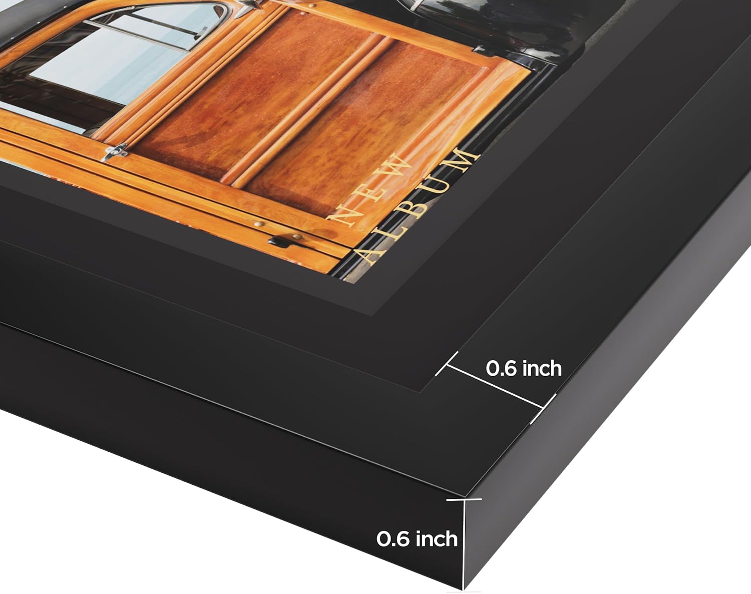 eletecpro 8.8x13.8 Record Frame with Double Mats for Single 7-inch Music Album Cover, 45 rpm (6 7/8") inch Vinyl Record Display for Wall, Classic and Stylish Record Holder for Wall Decor, Black 4 Pack