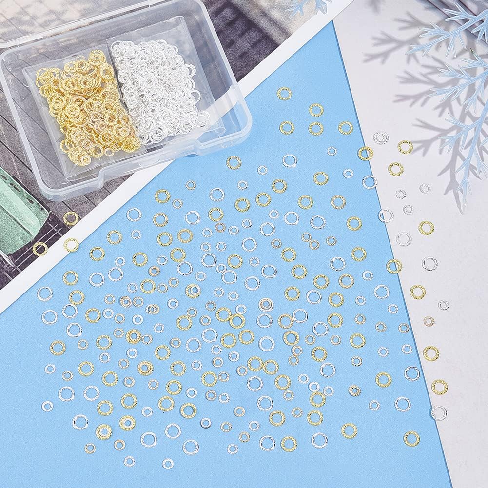 PH PandaHall 1000pcs Closed Jump Rings 4.5mm 3mm Metal Ring Cabochons Jewelry Making Rings Round Nail Art Cabochons for DIY Earring Necklace Bracelet Jewelry Making Nail Art, Golden/Silver - Image 4