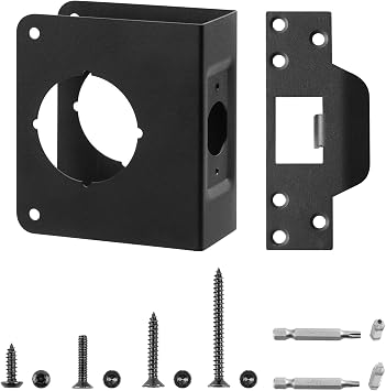 Black U 9553 Door Reinforcement Plate Kit for 1-3/4" Doors, 2-3/8" Backset