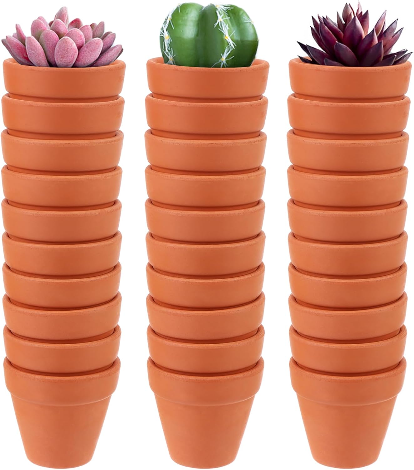 30Pcs Mini Terracotta Pot Clay Pottery Planter 2.17 Inch Mini Clay