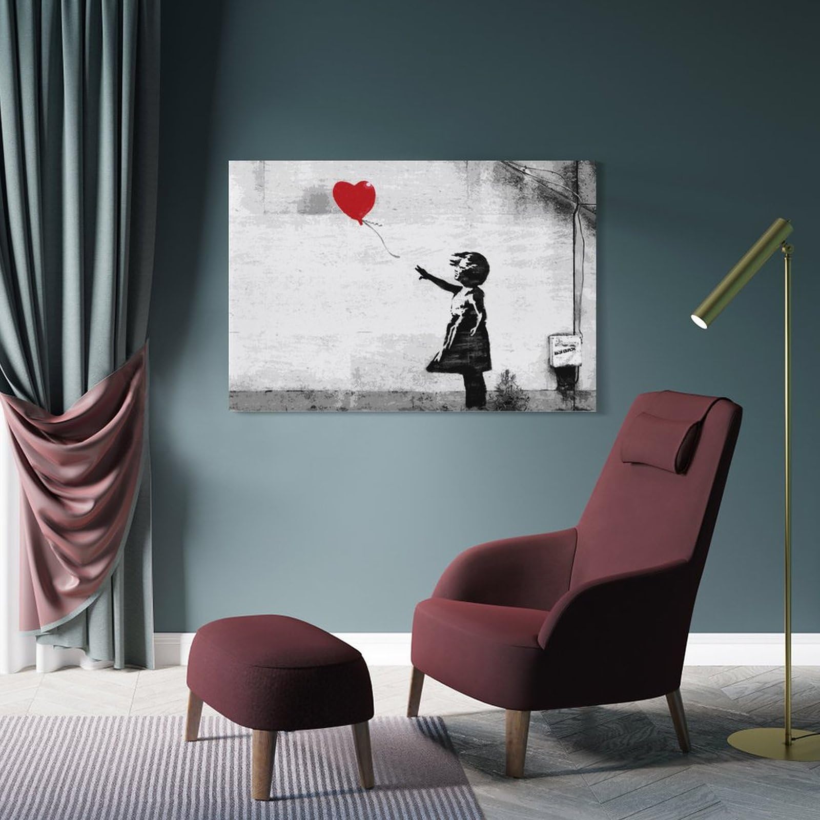 Amazon.co.jp: Banksyバンクシー絵画風船と少女ポスター 壁絵