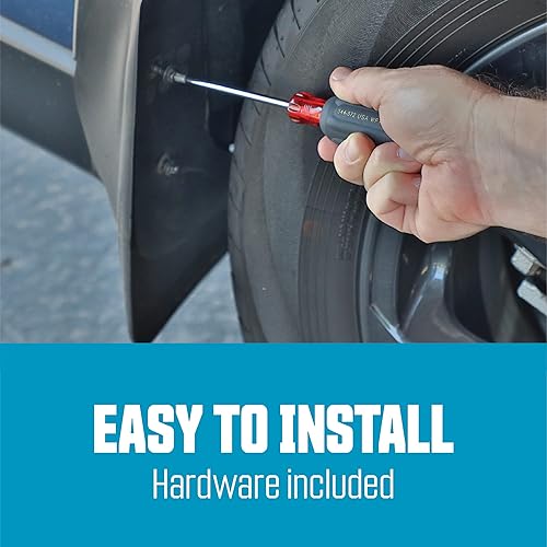 Miniatura 5 de RoadSport 4766 'B' Series Guarda barro, de ajuste universal, de alta calidad. Negro con prisma rojo; 15-3/4 pulgadas de alto x 8-7/8 pulgadas de