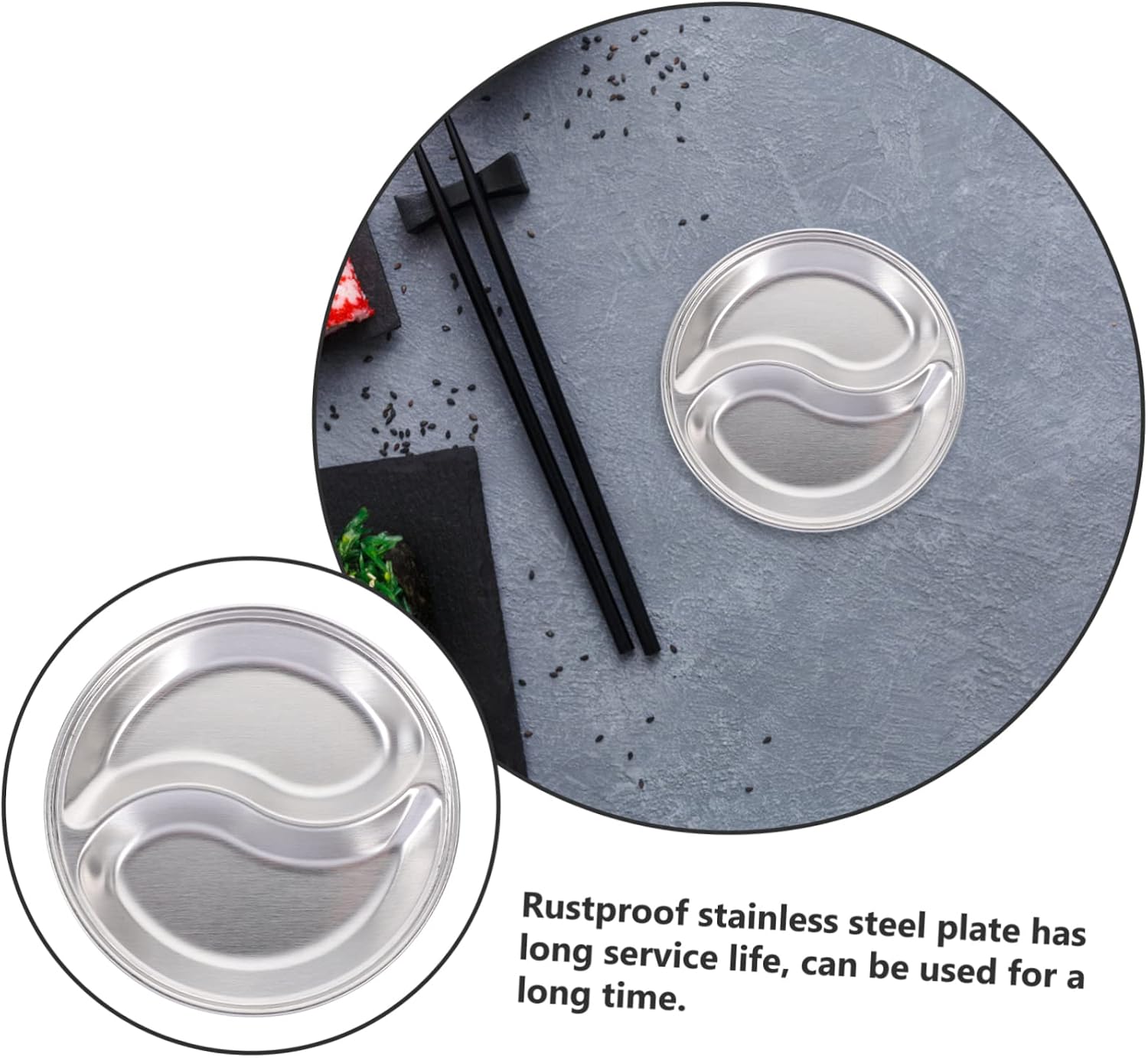 Healifty 3Pcs Multi Grid Sauce Dishes Creative Condiment Plates for Dipping Sauces and Side Dishes Serving Bowls for Kitchen Use