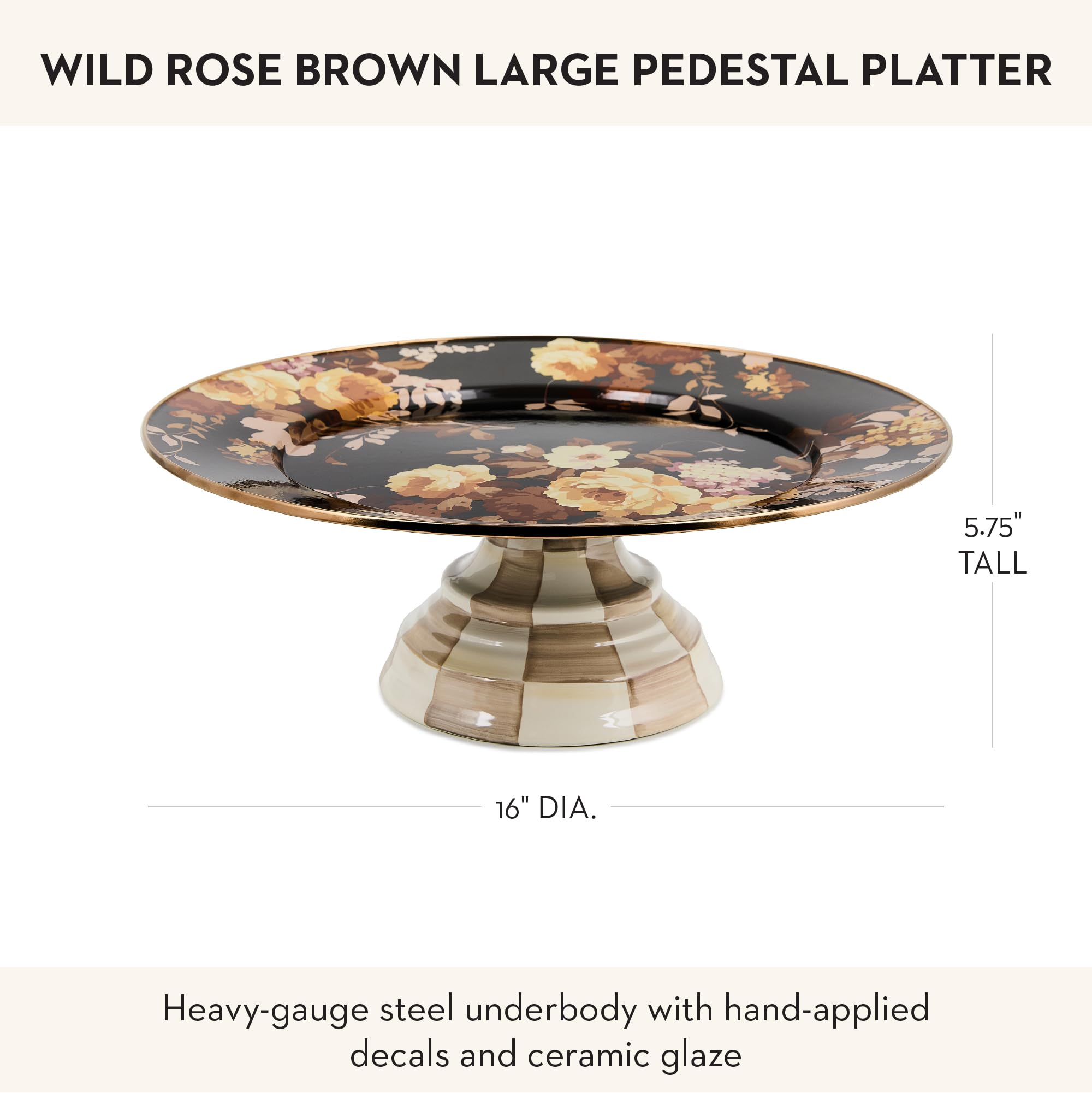 Amazon.com: MACKENZIE-CHILDS Enamel Pedestal Platter, Round Cake