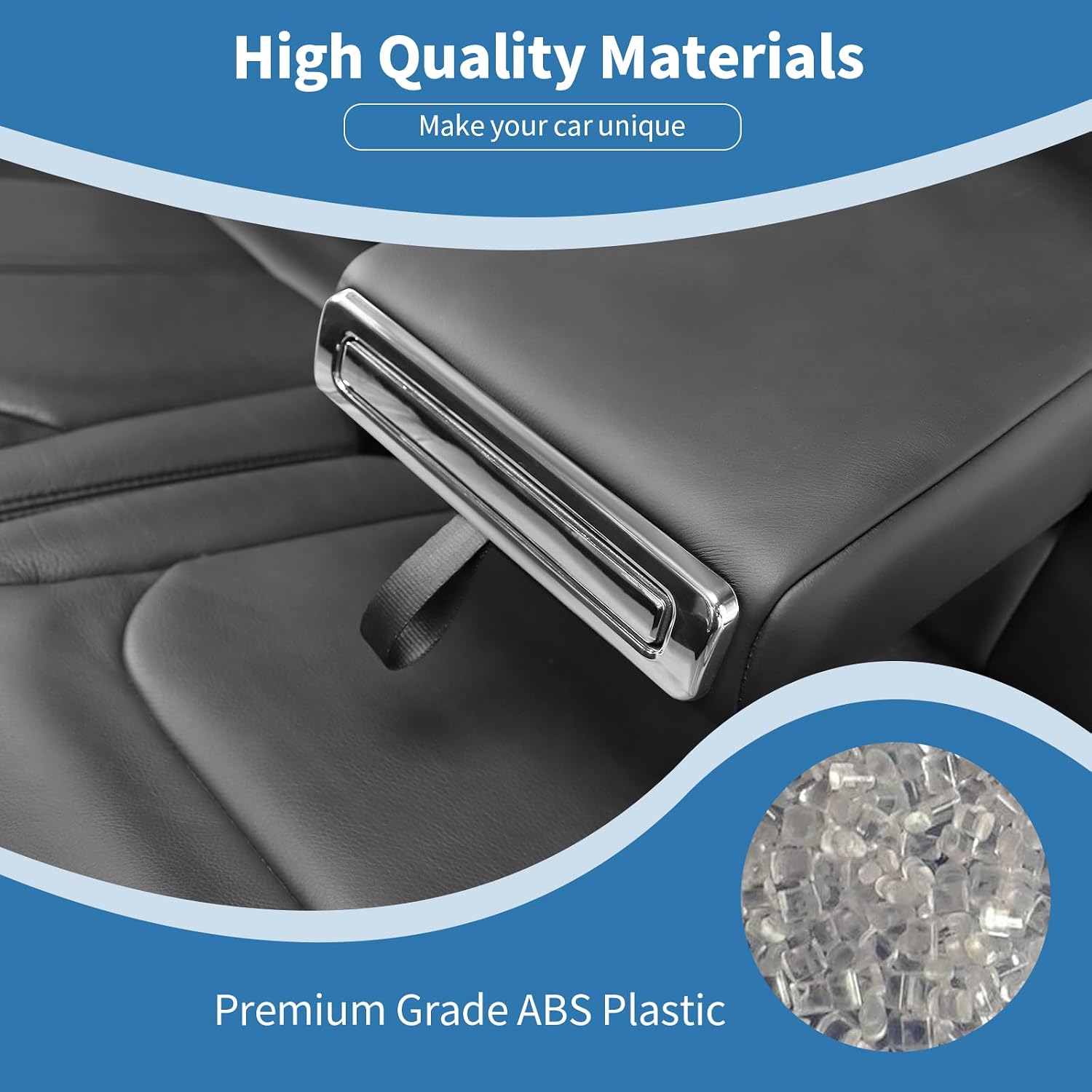 for F150 Rear Seat Armrest Trim Cover Fit for Ford F150 2015-2020 Chrome Interior Accessories 2pcs