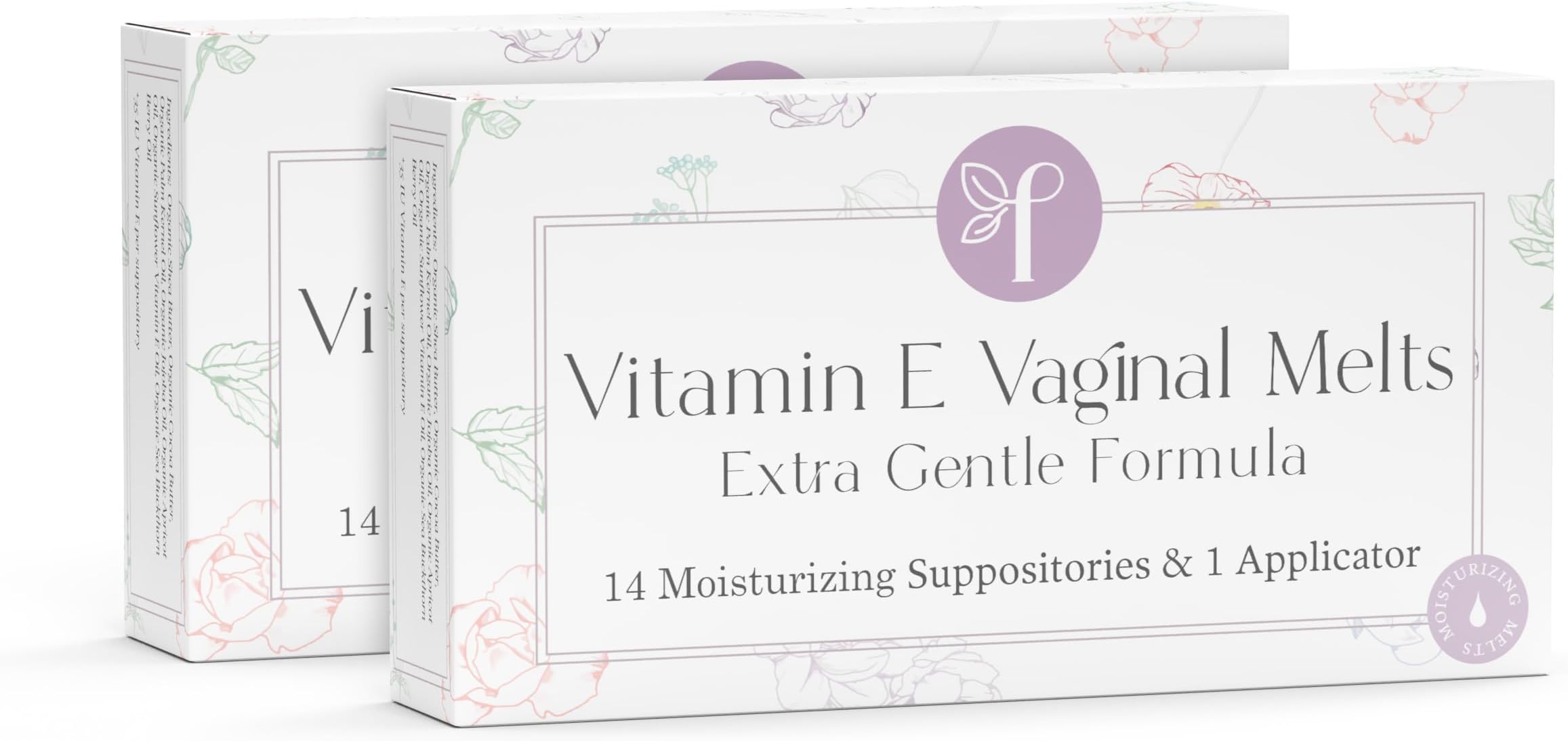 Organic Vitamin E Vaginal Moisturizing Melts - 2 Pack - Intimate Care for Women - 14 Count + Applicator
