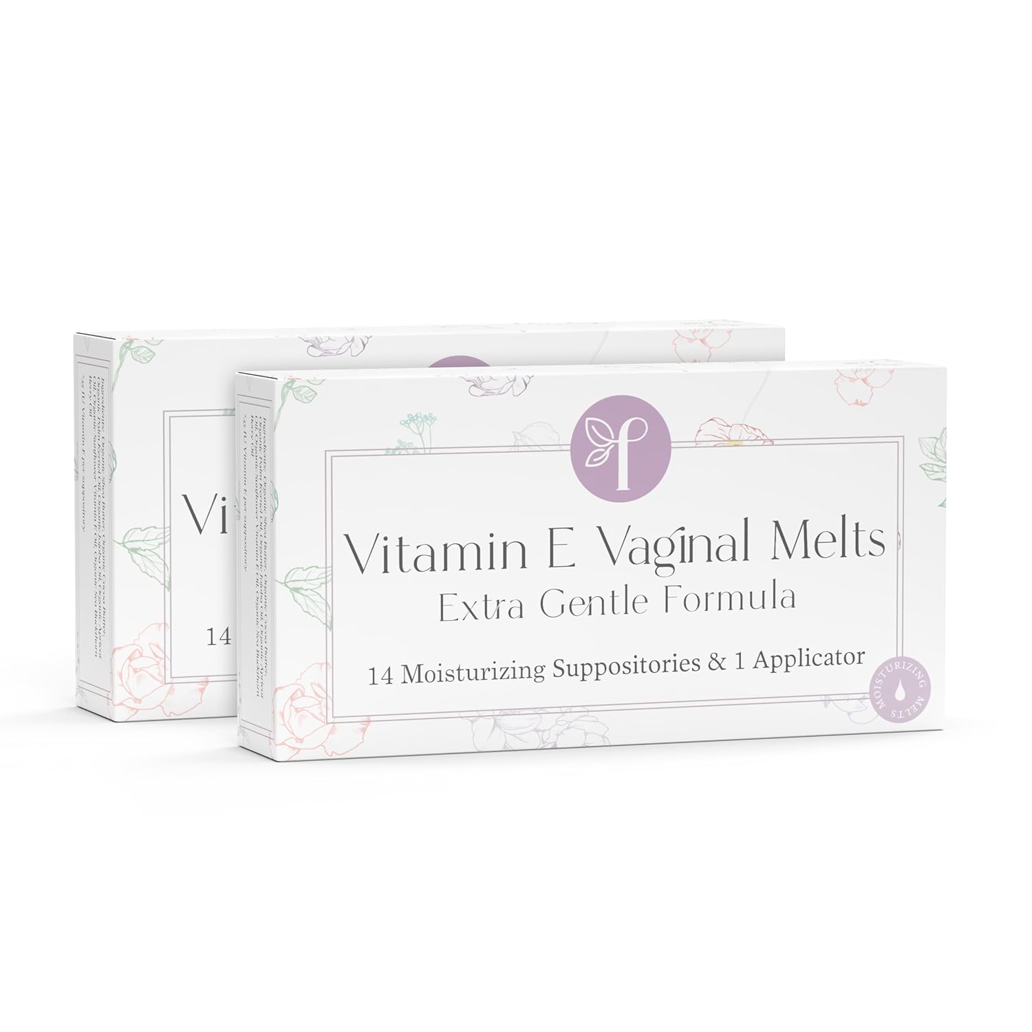 Femallay Organic Vitamin E Vaginal Moisturizing Melts - 2 Pack - Intimate Care for Women - 14 Count + Applicator