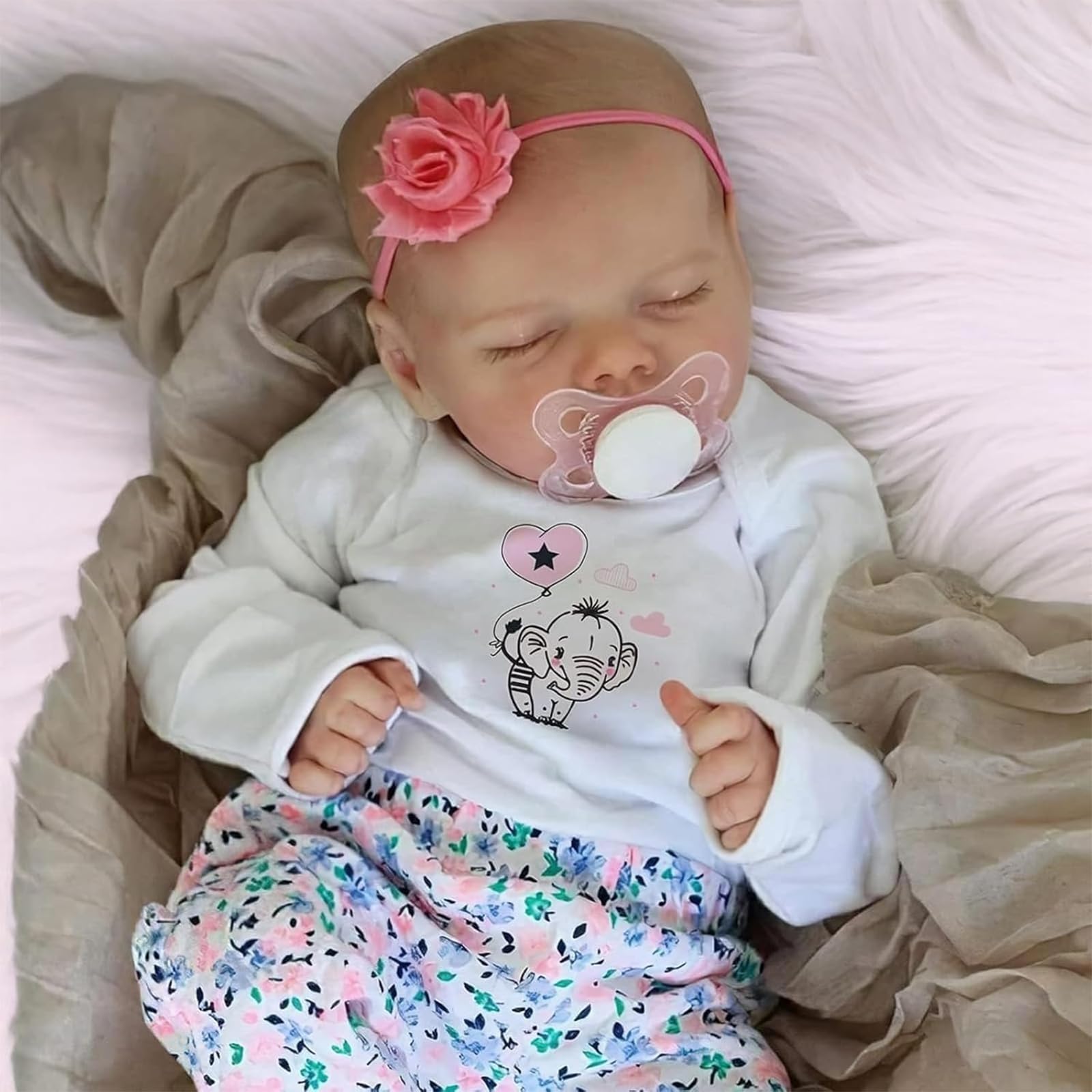 BABESIDE Reborn Baby - 17 Zoll Handgefertigte Realistische Puppe weicher Stoffkörper - Wiedergeborene Babypuppen wie echtes Baby (schlafendes)