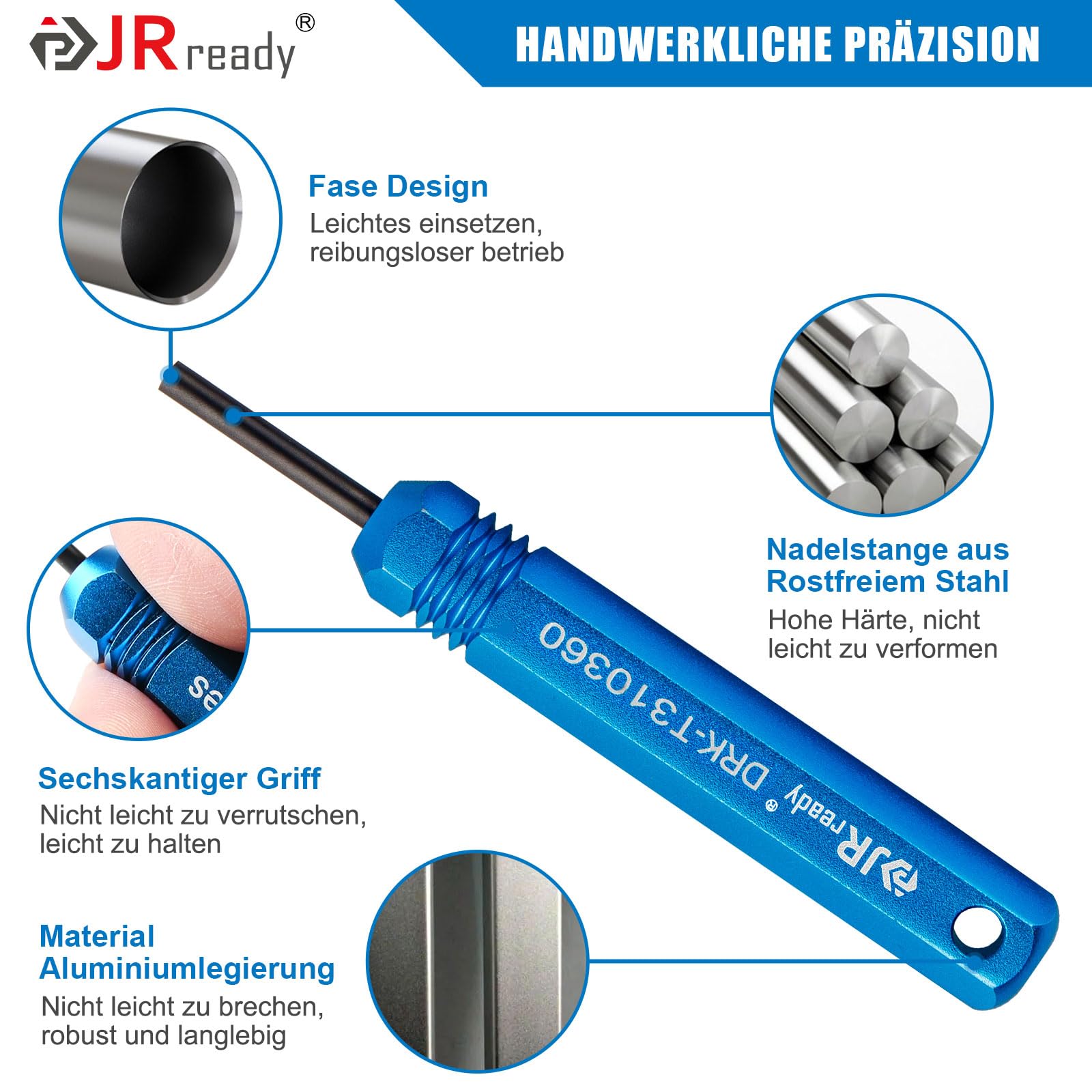 JRready ST5228 Kit di Attrezzi per Estrattori per Autoveicoli Set 5 Pezzi per Commerciale AMP .062', Standard Molex .062', .093' e 8980, Connettori Serie AMP MATE-N-LOK per Molex 3.68 Terminali Serie