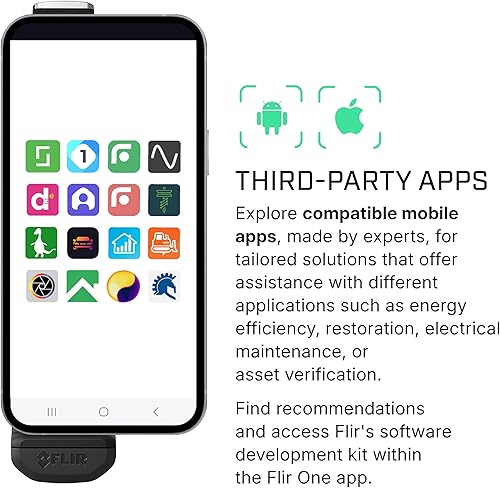 Miniatura 6 de FLIR Edge - Cámara térmica inalámbrica Bluetooth para teléfonos inteligentes, compatible con todos los dispositivos iOS y Android, resolución súper