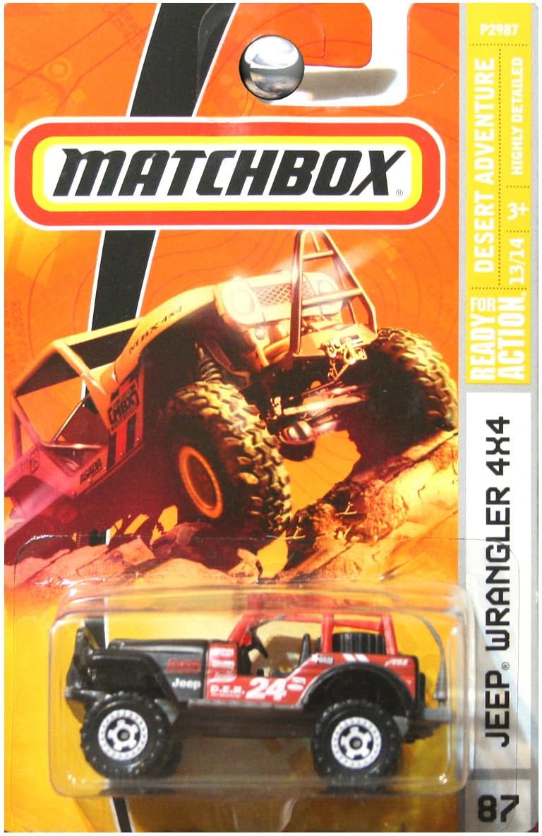 Matchbox Desert Adventure Jeep Wrangler 4x4 Red #87