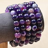 Vista 371 de MASSIVE BEADS Pulsera elástica de yoga hecha a mano con piedra natural, cristal curativo, energía, regalos para adultos unisex de 0.157 in, 0.236