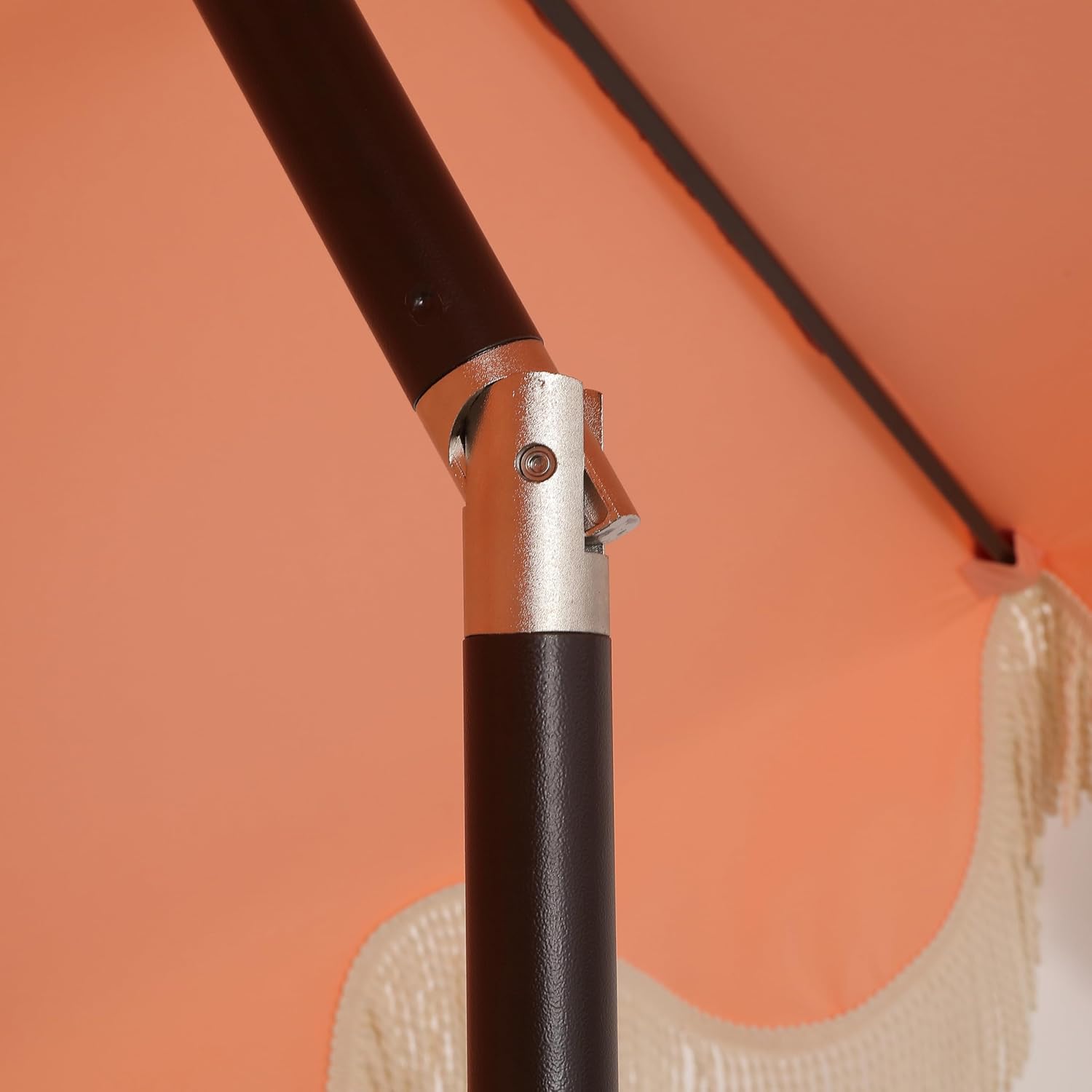 JONATHAN Y UMB1001 Collins 9 ft. Classic Cottage Tassel Market Patio Umbrella with Auto-Tilt, Crank, Wind Vent and UV Protection - Image 10